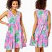 Lilly Pulitzer Dresses | Lilly Pulitzer Lorina V-Neck Dress Tigers Liar Size Xs | Color: Green/Pink | Size: Xs