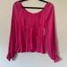 Nine West Tops | Nine West Nwt Hot Pink Long Sleeved Blouse | Color: Pink | Size: S