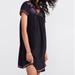 Madewell Dresses | Madewell Black Silk Multi-Color Embroidered Mini Dress Size Xs | Color: Black/Green | Size: Xs