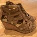 Nine West Shoes | Nine West Tan Wedge Sandals Size 8 | Color: Tan | Size: 8