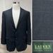 Ralph Lauren Suits & Blazers | Men's Ralph Lauren Navy Blue Windowpane Plaid 2-Button Wool 44r Blazer Jacket | Color: Blue | Size: 44r