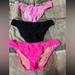 Victoria's Secret Swim | 3 Victoria Secret Swimsuit Bottoms | Color: Black/Pink | Size: L