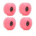 DYHQQ 4 Pack Roller Skate Wheels, Indoor Outdoor Wheels Quad Roller Skate Wheels Replacements Double-Row Roller Skating Accessories,Pink B,58mm x 32mm