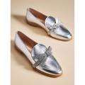 Anthropologie Shoes | New Anthropologie Guilhermina Crystal Bow Loafers Shoes Flats Metallic Silver | Color: Gray/Silver | Size: 7.5