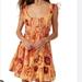Free People Dresses | Free People Vernon Floral Print Square Neck Sleeveless Mini Dress | Color: Orange/Red | Size: M