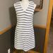 J. Crew Dresses | J. Crew Navy And Cream Striped V Neck Sleeveless Dress Size 4 (Tall) | Color: Blue/Cream | Size: 4 Tall