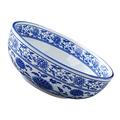 Soup Bowls Cereal Bowl Blue White Porcelain Bowl Chinese Ceramic Bowl Asian Bowl Serving Bowls for Noodle Soup Salad Pasta Rice Porridge Fruits Udon Phos 9inch Soup Bowls Cereal Bowl ( Color : Blue ,/