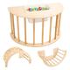 3-in-1 Climbing Arch Sensory Table for Kids, Rocking Arch Toddler Rocker Arch, Montessori for Ladder Structure Climber Play Toy Wooden Climbing Gym Playground Toys, with Storage Bin and Cover Plate