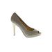 Nine West Heels: Pumps Stilleto Cocktail Gold Shoes - Women's Size 8 - Peep Toe