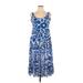 Jones New York Casual Dress - A-Line Scoop Neck Sleeveless: Blue Dresses - Women's Size 6