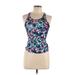 C9 By Champion Active Tank Top: Purple Tropical Activewear - Women's Size Large