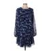 BCBGMAXAZRIA Casual Dress - Popover: Blue Tie-dye Dresses - Women's Size Large