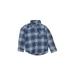 Hurley Long Sleeve Button Down Shirt: Blue Tops - Kids Boy's Size 7