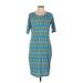 Lularoe Casual Dress - Shift: Blue Graphic Dresses - Women's Size Large