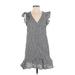 Madewell Casual Dress - Mini V-Neck Short sleeves: Gray Print Dresses - Women's Size 2