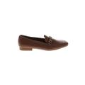 ASOS Flats: Slip On Chunky Heel Work Brown Solid Shoes - Women's Size 8 - Almond Toe