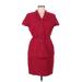 Ann Taylor Casual Dress - Shirtdress: Burgundy Dresses - Women's Size 6