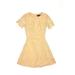 StyleStalker Cocktail Dress - Mini: Yellow Brocade Dresses - Women's Size X-Small