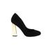 Aldo Heels: Pumps Chunky Heel Cocktail Black Print Shoes - Women's Size 7 - Almond Toe