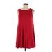 rue21 Casual Dress - A-Line High Neck Sleeveless: Red Solid Dresses - Women's Size Small