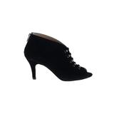 Adrienne Vittadini Ankle Boots: Black Solid Shoes - Women's Size 8 - Peep Toe