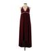 Express Casual Dress - A-Line Halter Sleeveless: Burgundy Solid Dresses - Women's Size X-Small