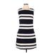 Peach Love Casual Dress - Shift: Blue Stripes Dresses - Women's Size Medium