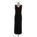 Ann Taylor Casual Dress - A-Line V-Neck Sleeveless: Black Print Dresses - Women's Size 12