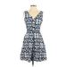 Gap Casual Dress - Fit & Flare: Blue Chevron Dresses - Women's Size 2