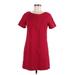 Theory Casual Dress - Mini Scoop Neck Short sleeves: Burgundy Solid Dresses - Women's Size Medium