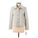 Lauren by Ralph Lauren Wool Coat: Below Hip Gray Print Jackets & Outerwear - Women's Size 8