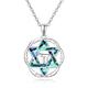 TANGPOET Star of David Necklace for Women Girls 925 Sterling Silver Jewish Star With Chai Pendant Magen David Israel Jewellery Gifts with 18"+2" Chain