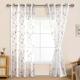 JIUZHEN Grey Embroidered Voile Curtains for Living Room for Bedrooms Sheer Net Curtains for Windows Eyelet Curtains With Tiebacks 52 x 88 Inch 2 Panels