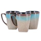 3 Piece 13.5 Ounce Square Stoneware Mug Set in Taupe
