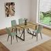 MDF Wood Colour Dining Table Set of 4 and Dining Chairs,Wooden Table Set,Metal Base & Legs,Dining Room Table，Linen Chairs