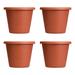 The HC Companies 12 In Plastic Classic Flower Pot Planter, Terra Cotta (4 Pack) - 1.18