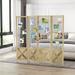 4 Panel Room Divider, 4.7' Tall Wood Portable Folding Privacy Screens