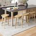 Pedro Mid-century Swivel Bar Stool with Solid Wood Leg Set of 4 by HULALA HOME