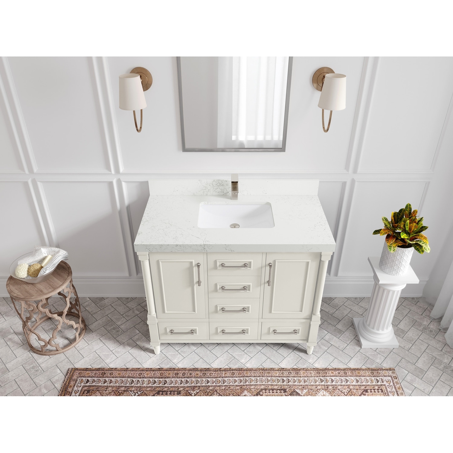 Willow Collections 42 in. W x 22 in. D Aberdeen Single Bowl Sink Bathroom Vanity with Countertop