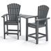 Outdoor Bar Stools Set of 2, HDPE Patio Bar Height Adirondack Chairs for Poolside,Backyard,Garden