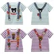 Sommer Jungen Kurzarm T-Shirts Cartoon Schwarz bär Streifen T-Shirt Junge Kleidung niedlichen Tops