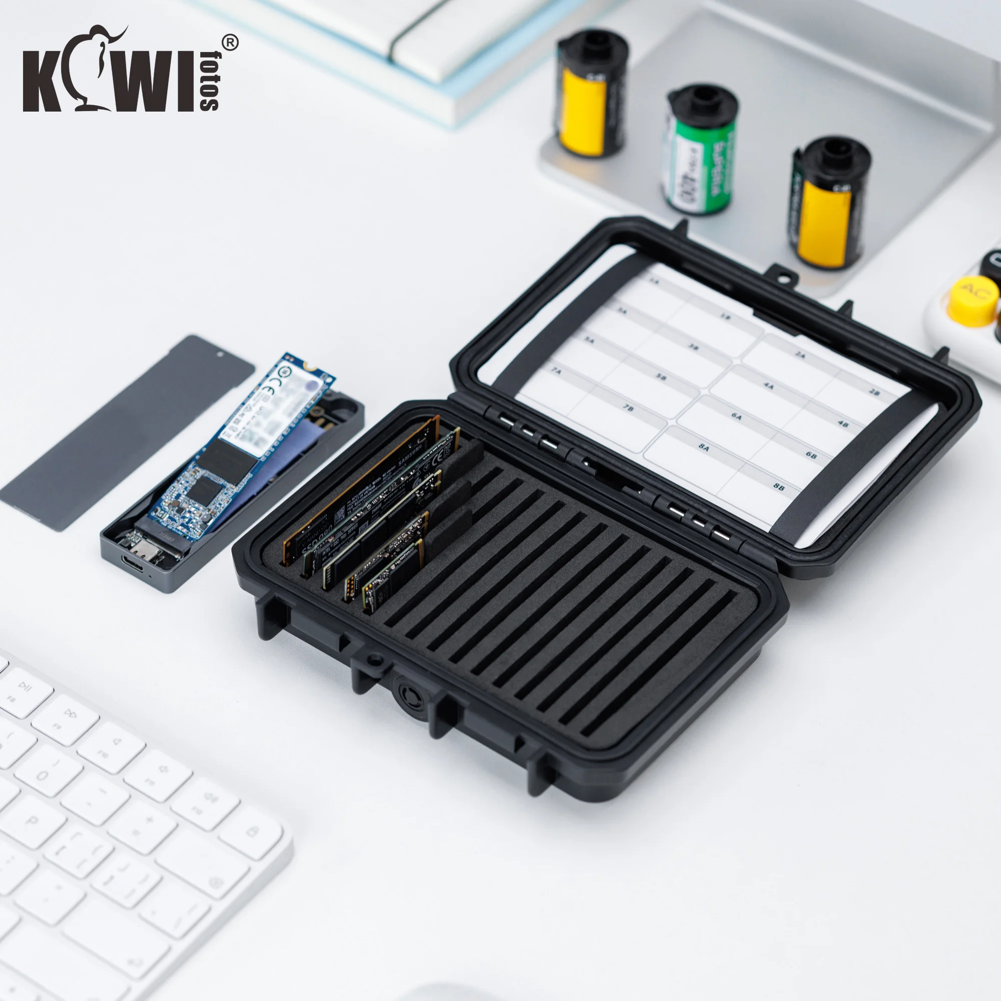 15 Slots M.2 Internes SSD-Gehäuse IP67 Wasserdichte M.2 SSD-Festplatten-Aufbewahrungsbox für M.2 2280/ 2260/ 2242/ 2230 Solid-State-Laufwerke Image