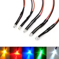 10 stücke 3mm Pre-Wired Flachen Top Weitwinkel LEDs Ultra Helle LED Emitting Diodes Lampe Leuchtet