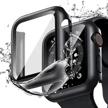 Schwarze Abdeckung aus Kohlefaser-PC-Stoßstange für Apple Watch 9, Gehäuse 40 mm, 44 mm, 41 mm, 45 mm, 42 mm, Rahmerkanten, Serie 8, 7, 6 SE 5 4, Hartschale Image