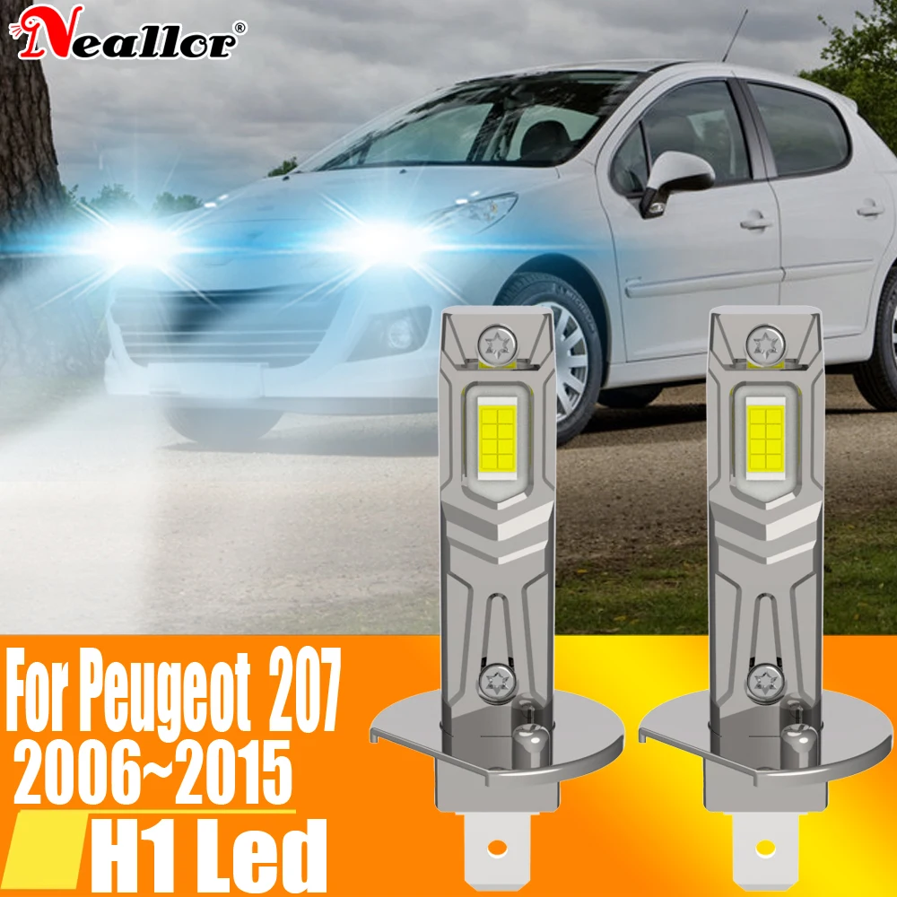 2x H1 Led Licht Canbus Birne Auto Scheinwerfer High Power Auto Nebel Diode Moto Fahren Lauf Lampe 12V 55W Für Peugeot 207 2006 ~ 2015 Image