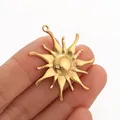 3PC Stainless Steel Sun Flower Charm Bohemian Sun pendant For Jewelry Making Cute Gold Color Diy