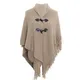 Schal Wrap Poncho mit Knopf Winter Poncho Cape Schal Frauen Umhang Schal Wrap Poncho Ruana Cape