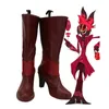 Fantasia Cosplay Hotel Alastor Cosplay Stiefel High Heel Lederschuhe Alastor Rote Stiefel Nach Maß