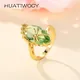 Trendy Women Ring 925 Silver Jewelry Hand Ornaments with Emerald Gemstone Finger Rings for Wedding