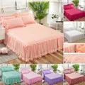 Elegant Princess Bed Skirt Non-slip Mattress Cover Ruffled Lace Bed Skirt Bedsheet Bed Cover